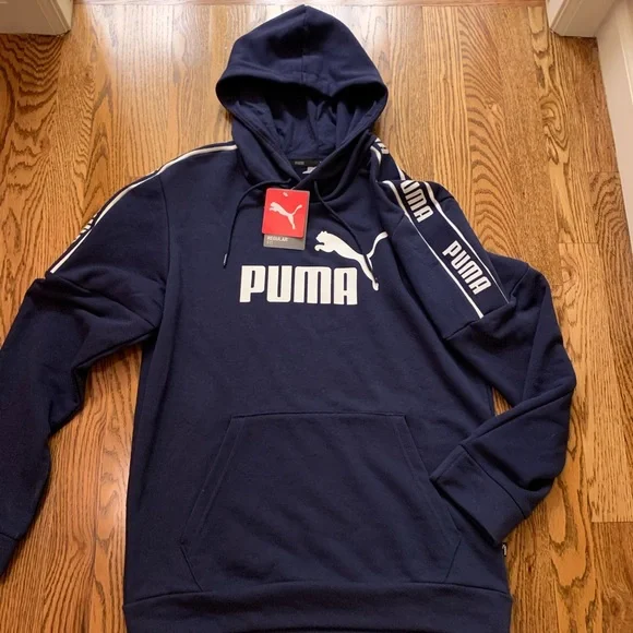 Brand new Navy Puma hoodie with white and blue details - Picture 2 of 5